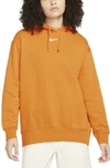 Nike Sportswear Collection Essentials Oversize Hoodie In Light Curry/ White
