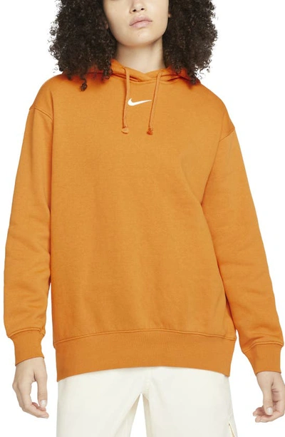 Nike Sportswear Collection Essentials Oversize Hoodie In Light Curry/ White