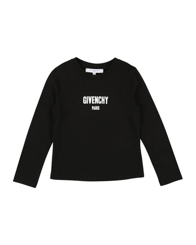 Givenchy Long-sleeve Logo Tee In Black