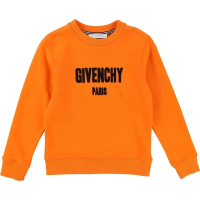 Givenchy Logo Pullover Sweatshirt In Orange