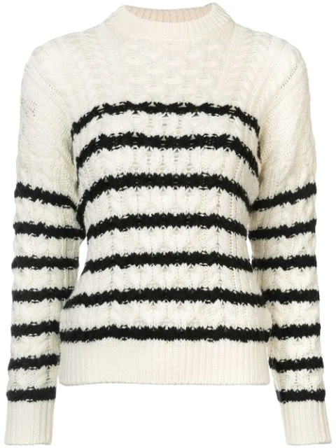 striped cable knit sweater