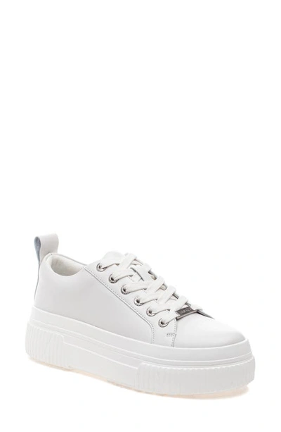 J/slides Nyc West Platform Sneaker In White Leather