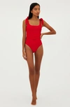 Beach Riot Sydney Belted One-piece Swimsuit In Red