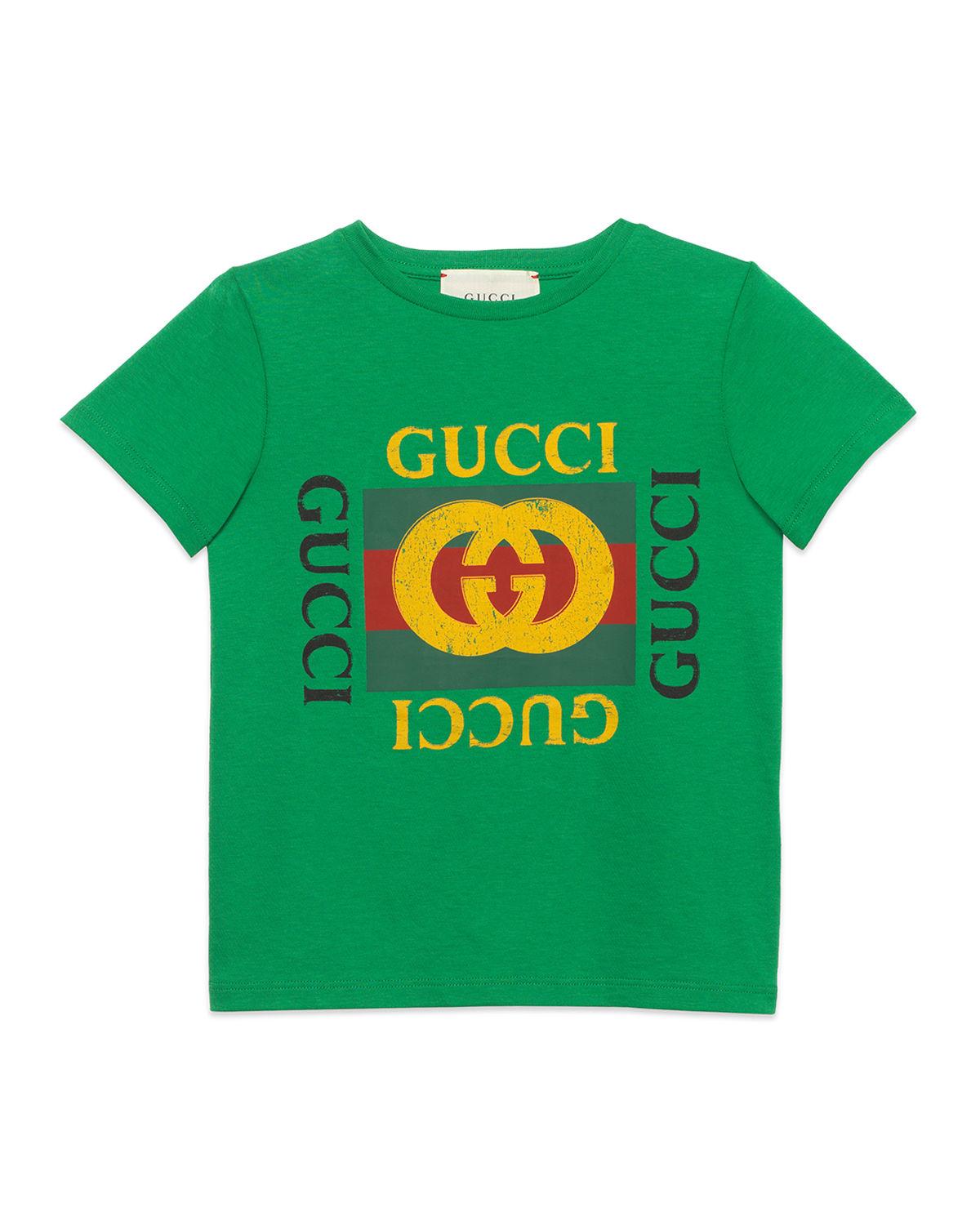 Gucci Logo T-Shirt In Green | ModeSens