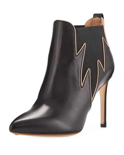 Francesco Russo Deatiled Ankle Flame Booties In Black