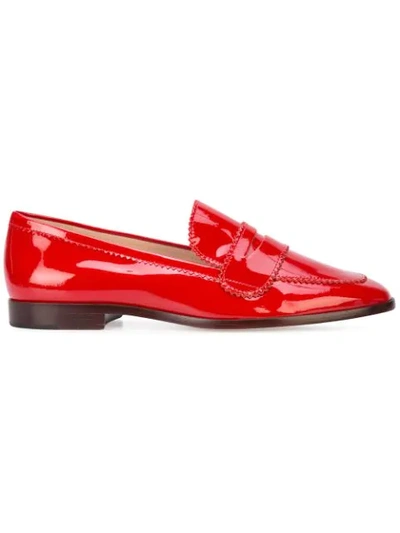 Loeffler Randall Beatrix Pinked Patent Loafers In Red