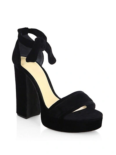 Alexandre Birman Celine Velvet Platform 120mm Sandals In Black