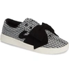 Tretorn Nylite Lace-up Houndstooth Sneakers W/ Bow In Black Multi