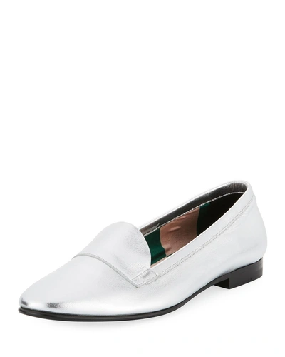 Pierre Hardy Jacno Metallic Flat Loafers In Silver