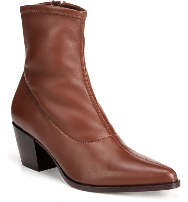 leather block heel booties