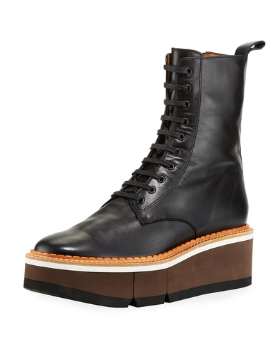 Robert Clergerie Berenice Lace-up Sneaker Boots In Black