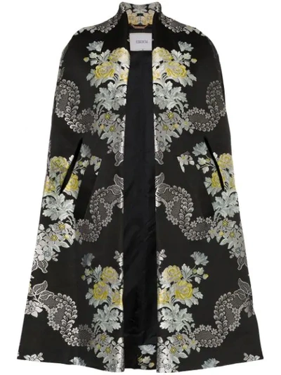 Erdem Minerva Jacquard Cape In Black