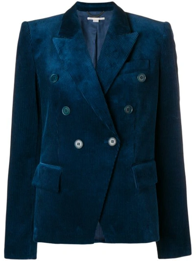 Stella Mccartney Double-breasted Cotton-corduroy Blazer In Blue