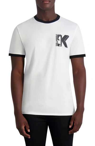 Karl Lagerfeld Logo Cotton T-shirt In White