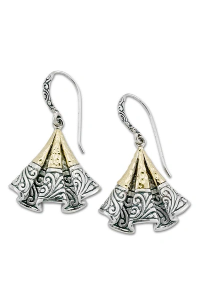 Samuel B. Sterling Silver & 18k Gold Fan Drop Earrings In Silver And Gold