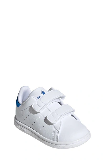 Adidas Originals Kids' Primegreen Stan Smith Sneaker In White/ White/ Bluebird