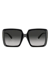 Tiffany & Co 55mm Gradient Square Sunglasses In Black