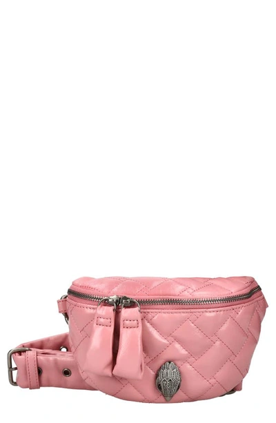 Kurt Geiger Small Kensington Soft Quilted Leather Belt Bag In Pink