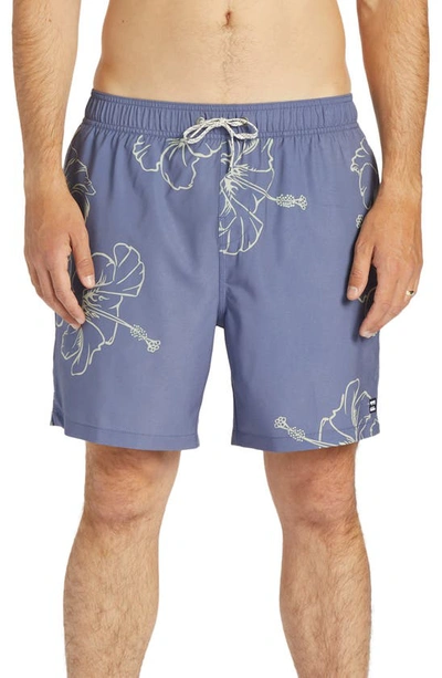 Billabong Sundays Layback Swim Trunks In Light Lilac