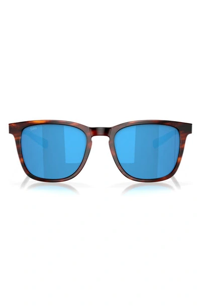 Costa Del Mar Sullivan 53mm Mirrored Square Sunglasses In Tortoise