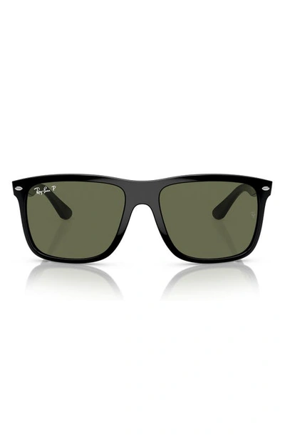 Ray Ban 57mm Polarized Square Sunglasses In Black