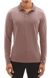 Robert Barakett Georgia Long Sleeve Polo In Woodrose