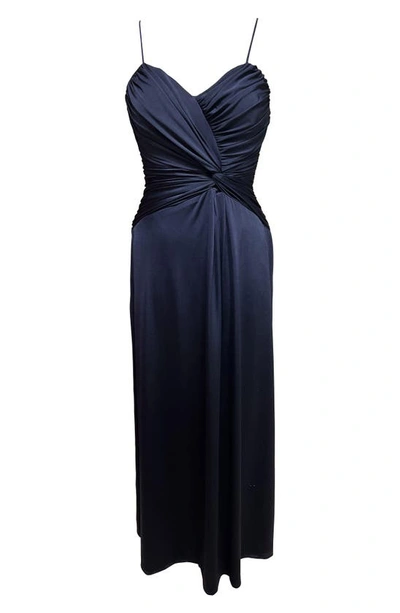 Julia Jordan Knot Front Gown In Navy