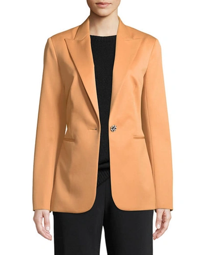 The Row Limay One-button Wool Jacket In Beige