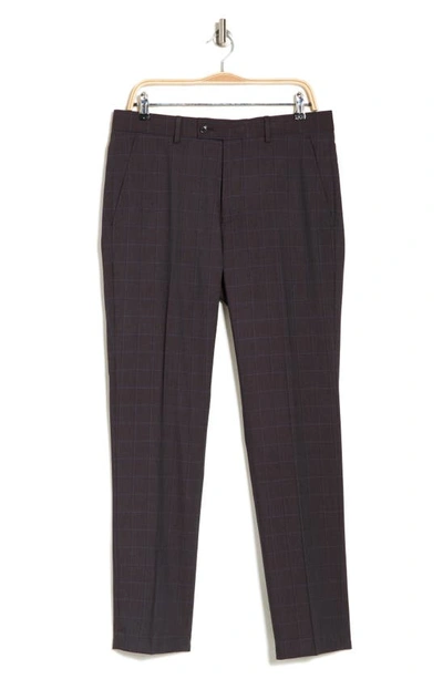 Original Penguin Windowpane Dress Pants In Raisin Brown
