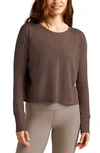 Beyond Yoga Featherweight Long Sleeve T-shirt In Truffle Heather