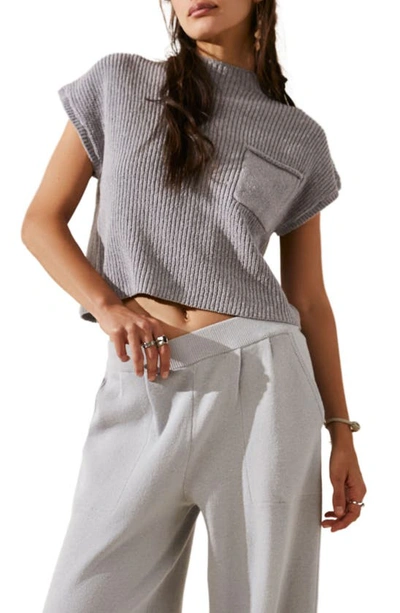 Free People Free-est Freya Short Sleeve Sweater & Pants Set In Ashblown Combo