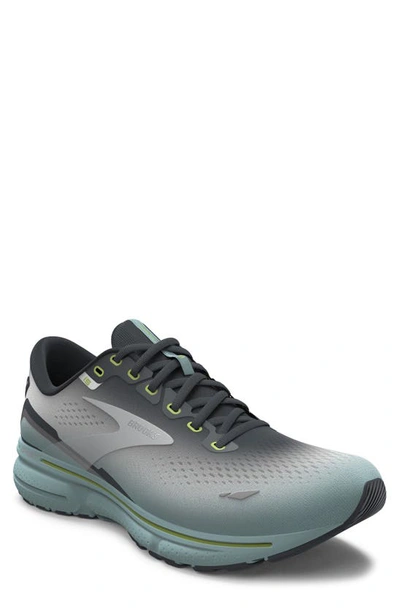 Brooks Ghost 15 Running Shoe In Grey/ Oyster/ Cloud Blue