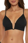 Becca Colorcode U-wire Shirred Bikini Top In Black