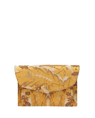 Hayward Bobby Venetian Silk Jacquard Clutch Bag In Gold
