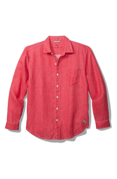 Tommy Bahama Sea Glass Breezer Classic Fit Button-up Linen Shirt In Teaberry