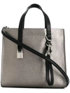 Marc Jacobs Grind Mini Metallic Leather Shopper Tote Bag In Mercury/silver