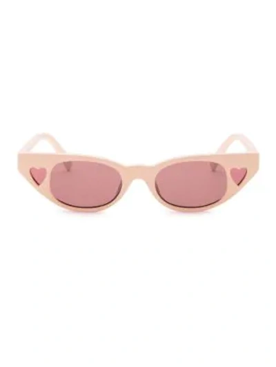 Karen Walker 56mm Le Specs X Adam Selman The Heartbreaker Cateye Sunglasses In Hot Pink