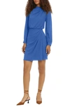 Donna Morgan For Maggy Long Sleeve Draped Minidress In Princess Blue