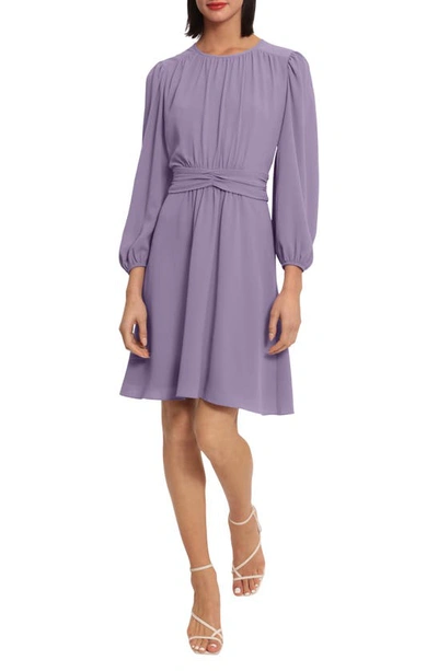 Donna Morgan Ruched Waist Fit & Flare Dress In Violet Tulip | ModeSens