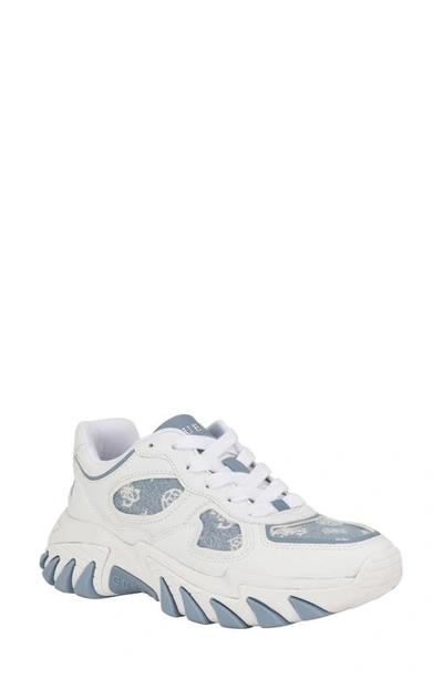 Guess Norina Sneaker In White,blue Logo Multi