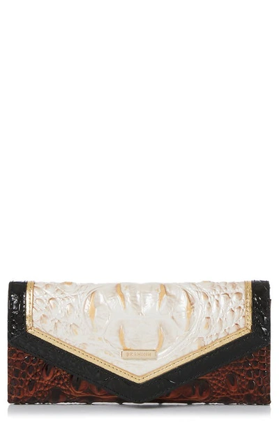 Brahmin Veronica Melbourne Croc Embossed Leather Envelope Wallet In Contour