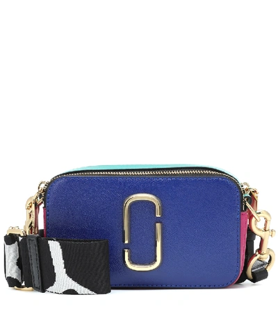 Marc Jacobs Snapshot Small Leather Shoulder Bag In Blue