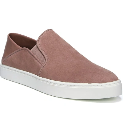 Vince Women's Garvey Round Toe Slip-on Suede & Leather Sneakers In Antique Rose