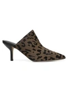 Diane Von Furstenberg Mikaila Genuine Calf Hair Pointy Toe Mule In Leopard