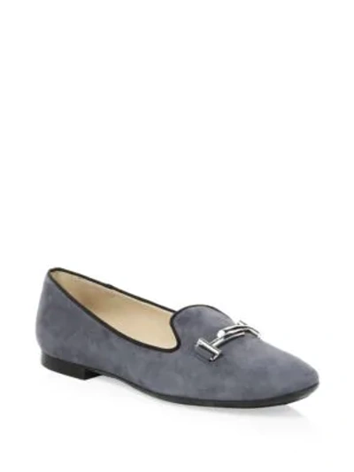 Tod's Double T Slip-on Loafers In Blue