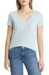 Caslon U-neck T-shirt In Blue Sterling