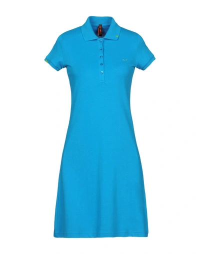 Sun 68 Short Dress In Turquoise
