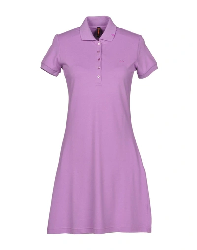 Sun 68 Short Dresses In Lilac