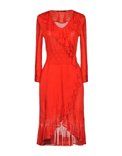 Roberto Cavalli Short Dresses In Red