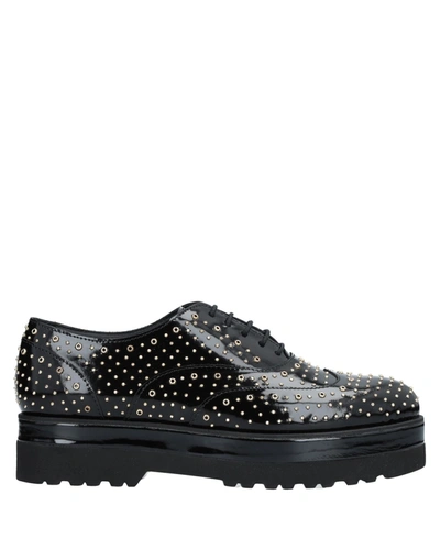 Hogan Lace-up Shoes In Black